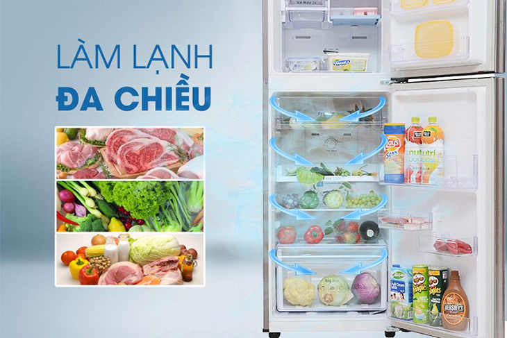 Tủ lạnh Samsung 234 lít RT22FARBDSA - Làm lạnh đa chiều