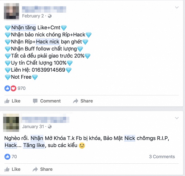 Nếu có dịch vụ hack nick thì cũng có dịch vụ mở nick bị hack