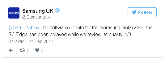 Dời thời gian đem Android 7.0 Nougat lên Galaxy S6 và S6 Edge