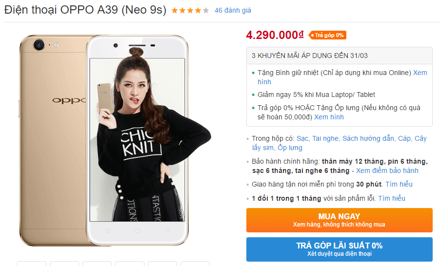 OPPO A39, smartphone cực hot dưới 5 triệu đồng lại vừa được giảm giá OPPO A39, smartphone cực hot dưới 5 triệu đồng lại vừa được giảm giá