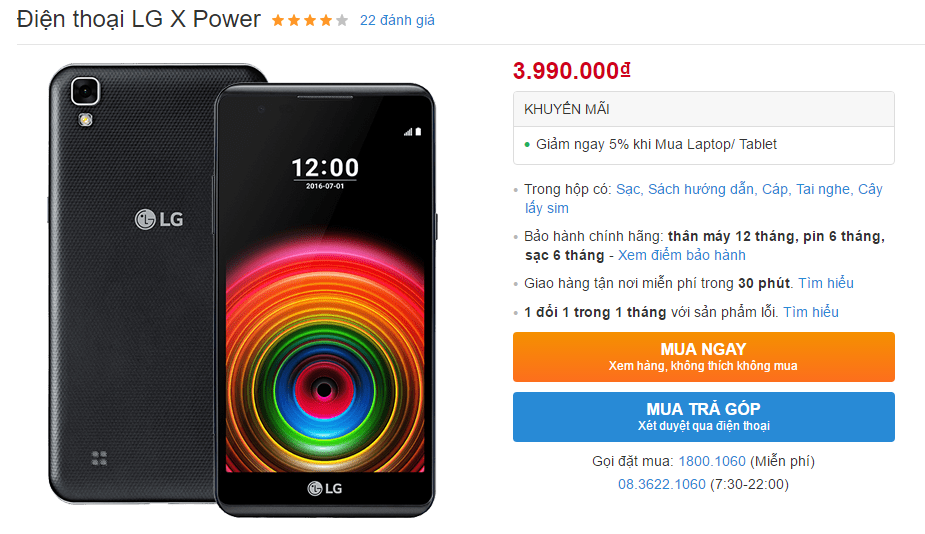 Điện thoại LG X Power Điện thoại LG X Power