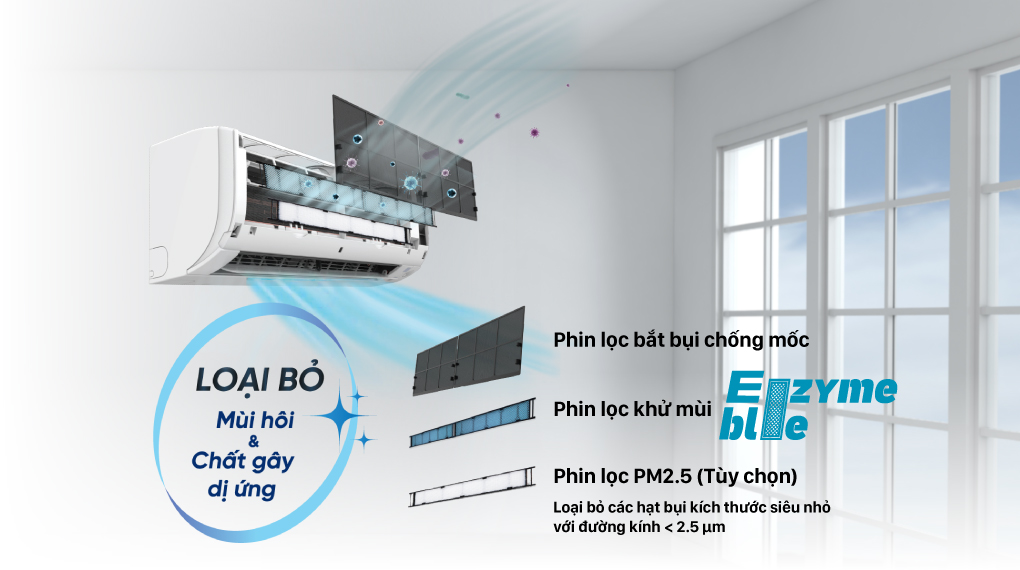 Khử mùi Enzyme Blue mặc định & PM 2.5 của Daikin