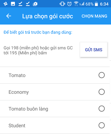 Đang dùng gói cước nào