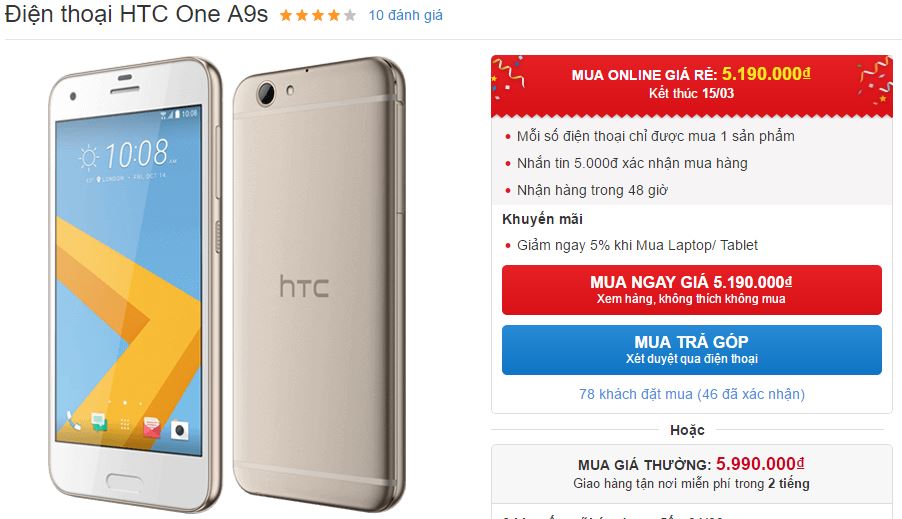 Smartphone có thiết kế khung vỏ kim loại đẹp như iPhone giảm giá