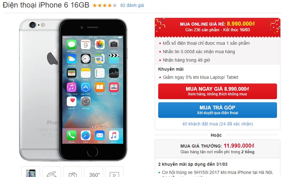 iPhone 6 bất ngờ được giảm giá cực mạnh