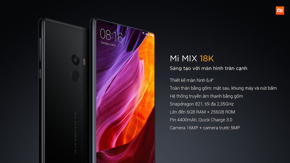 Xiaomi chính thức ra mắt Mi Mix tại VN với giá gần 17 triệu