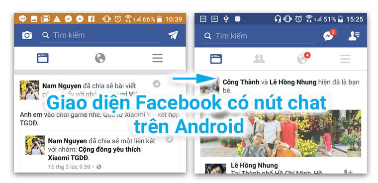 Đem giao diện Facebook cũ có nút chat trở lại trên Android