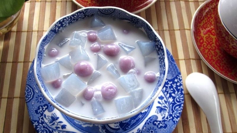 Chè rau câu dừa khoai lang tím 