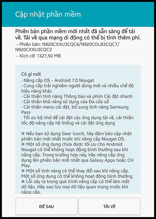 Samsung phát hành Android 7.0 Nougat cho người dùng Note 5