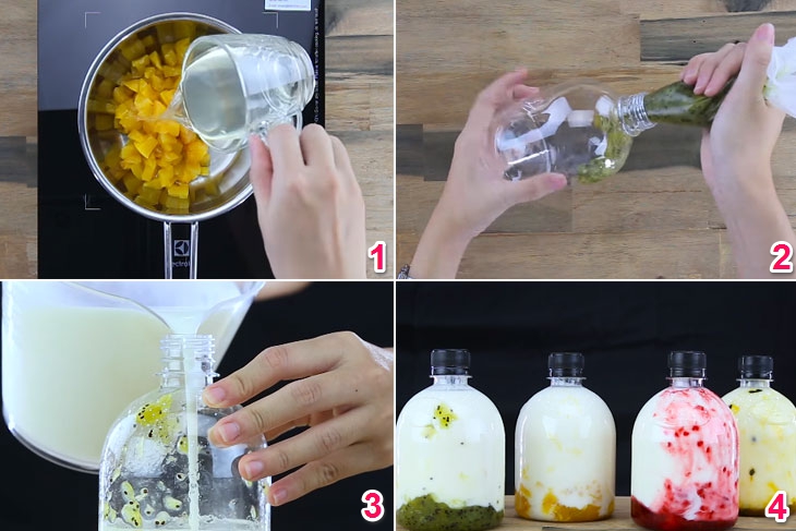 Cách làm sữa chua uống không cần ủ vị trái cây đơn giản tại nhà