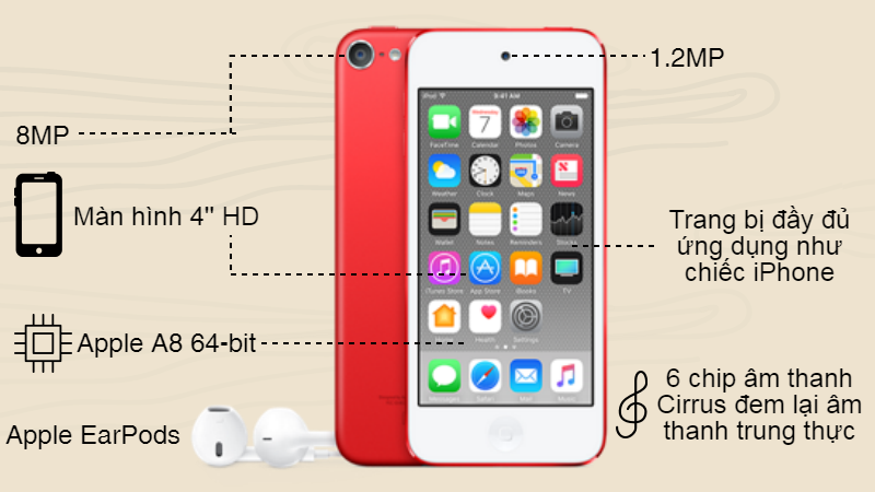 apple ipod touch phiên bản màu đỏ sang trọng