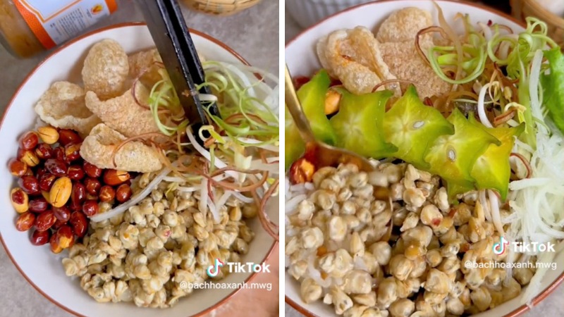 The final dish of clam rice, looking tasty and colorful.