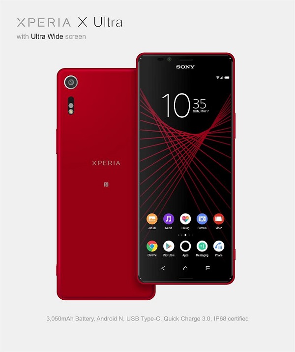 Mê mẩn trước mẫu thiết kế của Xperia X Ultra với màn hình 21:9