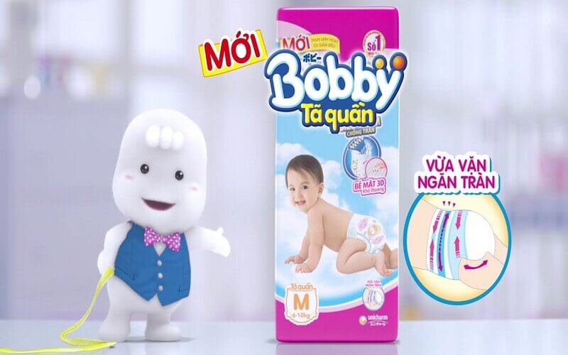 Bobby là hãng tã quần nổi tiếng thuộc tập đoàn Unicharm, đến từ Nhật Bản