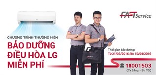 Điều hòa LG được bảo dưỡng miễn phí tại 5 thành phố