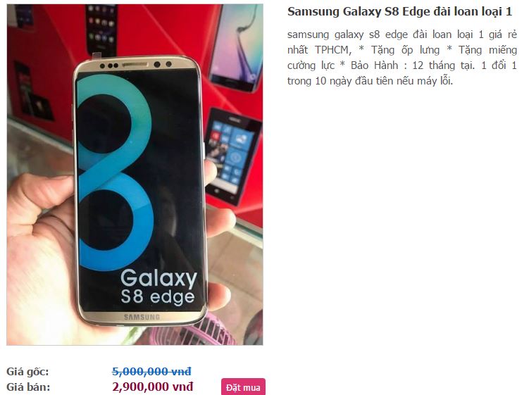 Đã có Galaxy S8 hàng Đài Loan tại Việt Nam, giá chưa đến 3 triệu