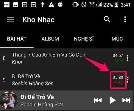 Cách tải nhạc chất lượng cao, lossless trên điện thoại Android