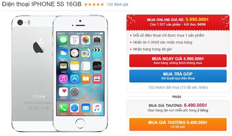 Hôm qua mình vừa chia sẻ với các bạn thông tin về iPhone 6s, iPhone 6s Plus, iPhone 7 và iPhone 7 Plus giảm giá sốc còn bây giờ là 2 mẫu iPhone khác với giá phải chăng hơn, đó chính là iPhone 5S và iPhone 6 Plus.