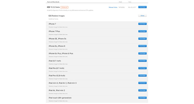 Danh sách thiết bị được hỗ trợ phiên bản iOS 10.3.2 Danh sách thiết bị được hỗ trợ phiên bản iOS 10.3.2
