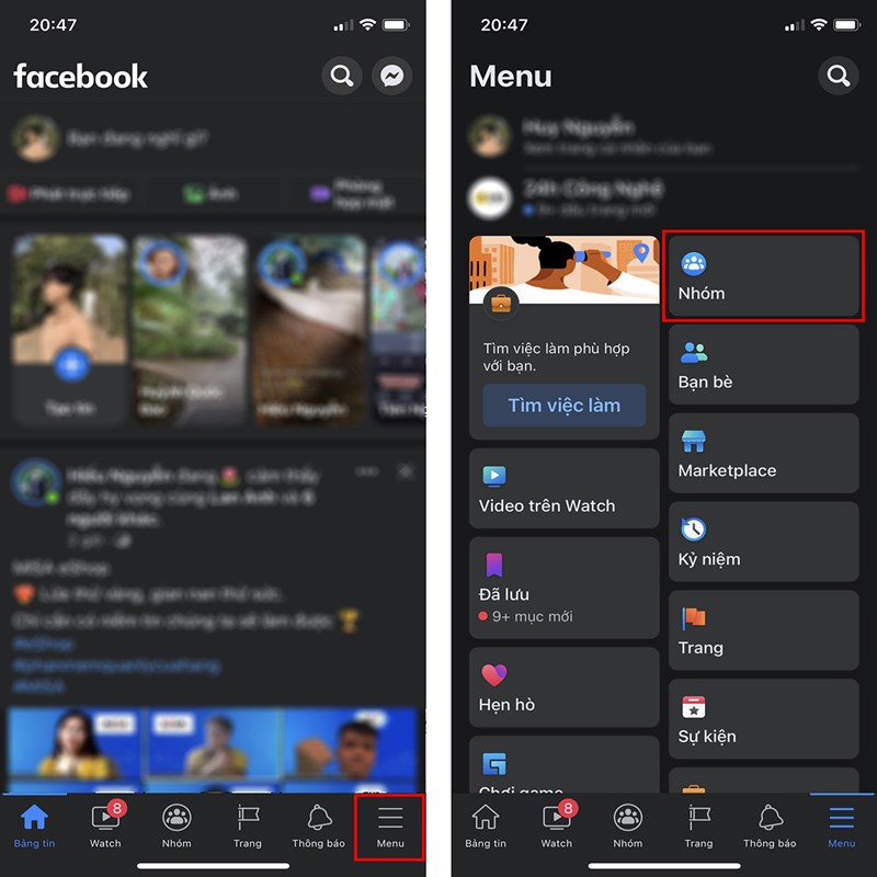 Cách thoát nhóm Facebook trên điện thoại