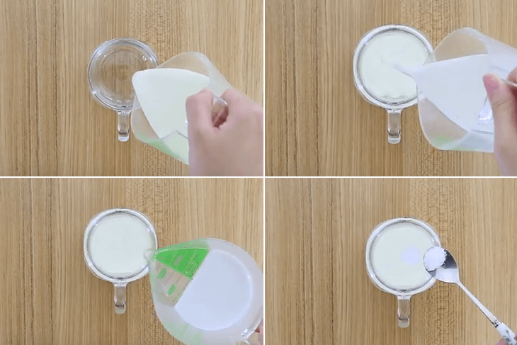 Bước 1 Cho nguyên liệu vào lọ Bọt sữa milk foam (macchiato)