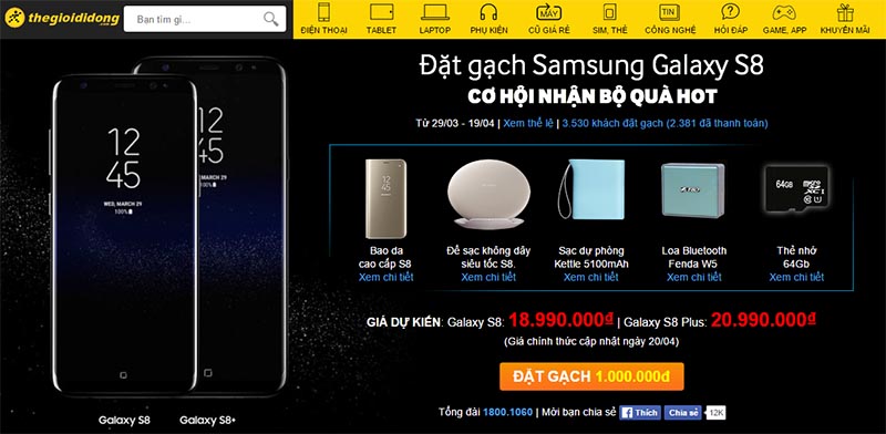 Đã có nhiều người đặt trước S8 tại Việt Nam