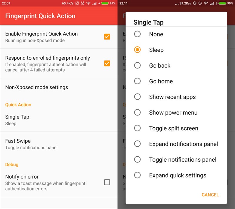 Error notification. Fingerprint программа. fingerprint quick action. notification panel. notification toggle.