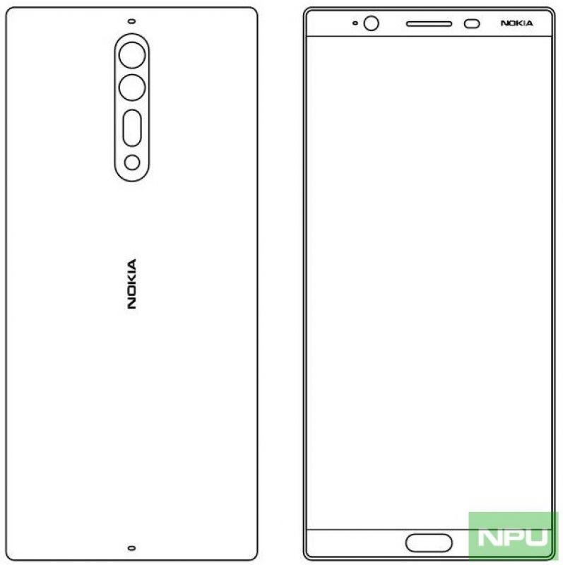 Nokia 8 và Nokia 9 lộ bản phác thảo với viền màn hình siêu mỏng