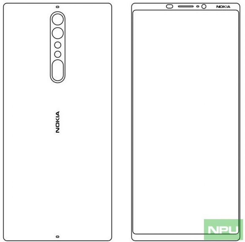 Nokia 8 và Nokia 9 lộ bản phác thảo với viền màn hình siêu mỏng