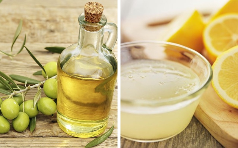Treating cracked heels with olive oil and lemon juice