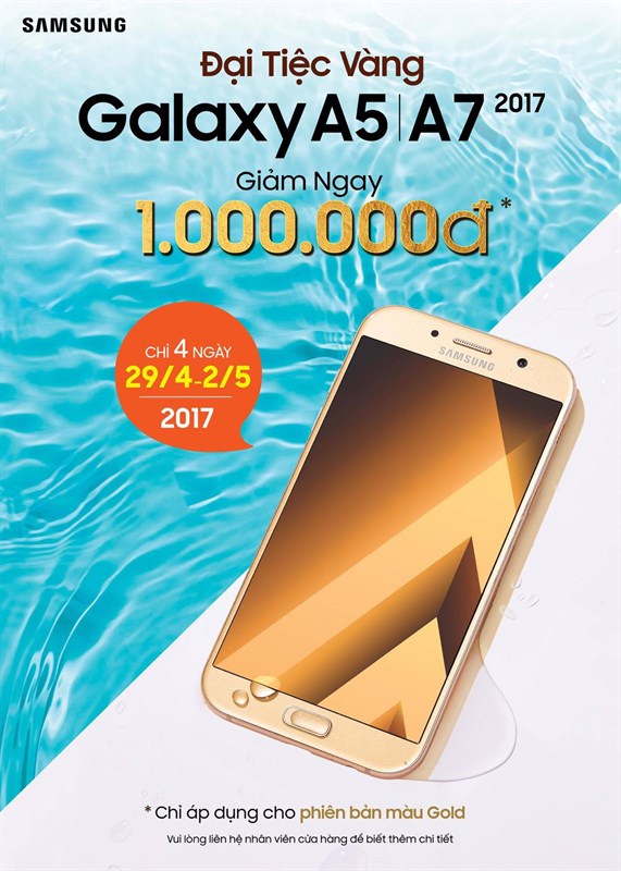 Galaxy A 2017 sắp được giảm giá hấp dẫn dịp lễ 30.4