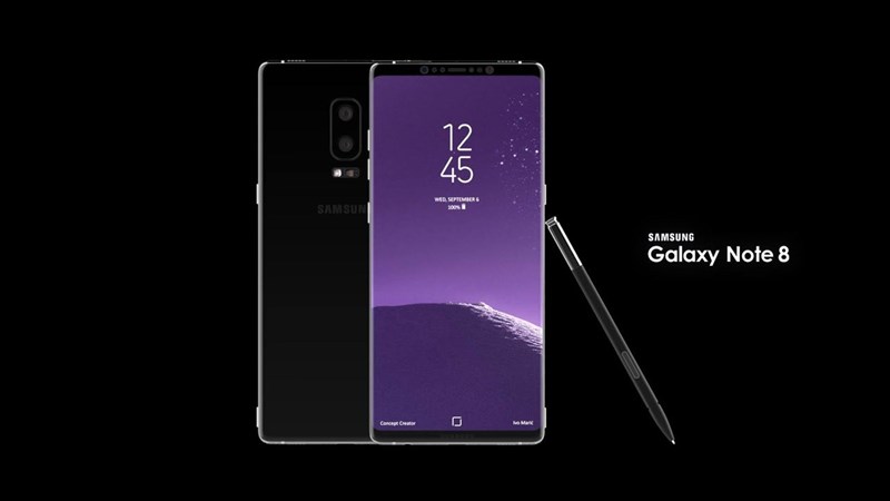 Mẫu thiết kế Galaxy Note 8 với camera kép cực chất Mẫu thiết kế Galaxy Note 8 với camera kép cực chất