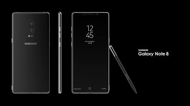 Mẫu thiết kế Galaxy Note 8 với camera kép cực chất Mẫu thiết kế Galaxy Note 8 với camera kép cực chất