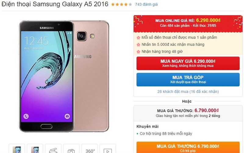 Galaxy A5 2016 với thiết kế ấn tượng tiếp tục được giảm giá Galaxy A5 2016 với thiết kế ấn tượng tiếp tục được giảm giá