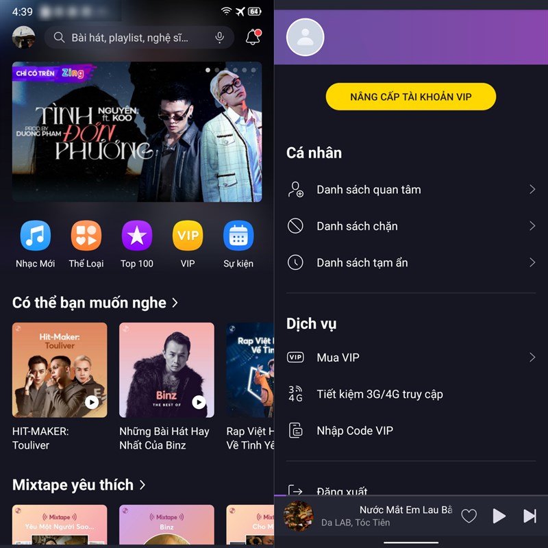 cách nâng cấp VIP Zing MP3