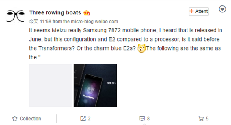 Rò rỉ smartphone Meizu sử dụng Exynox 7872