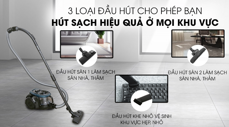 Máy hút bụi giúp hút sạch bụi bẩn ở nhiều vị trí