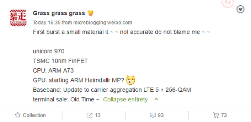 Rò rỉ chi tiết chip Kirin 970 của Huawei