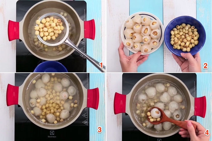 Cách nấu chè vải hạt sen, ăn là phải khen Cách nấu chè vải hạt sen, ăn là phải khen
