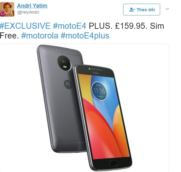 Moto E4 Plus Twitter Moto E4 Plus Twitter