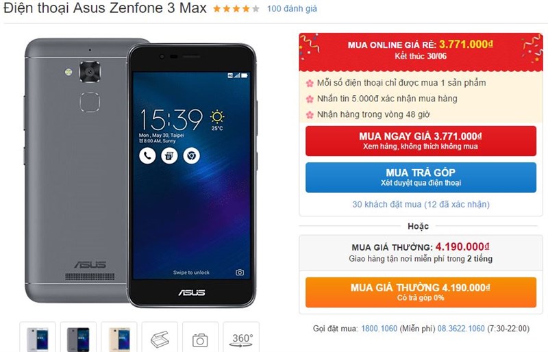ZenFone 3 Max khung vỏ kim loại sang trọng, RAM 3GB, pin 4.100 mAh giảm giá ZenFone 3 Max khung vỏ kim loại sang trọng, RAM 3GB, pin 4.100 mAh giảm giá
