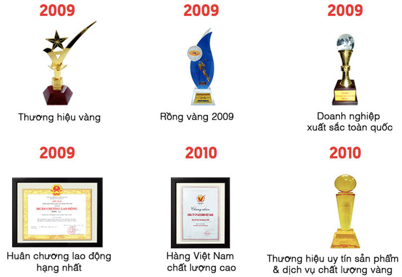 Những danh hiệu và giải thưởng Vina Acecook đạt được