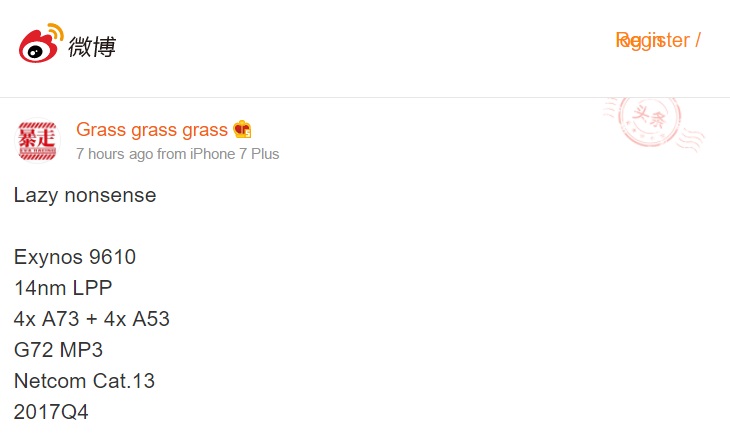 Samsung chuẩn bị tung vi xử lý Exynos 9610 cạnh tranh với Snapdragon 660 Samsung chuẩn bị tung vi xử lý Exynos 9610 cạnh tranh với Snapdragon 660