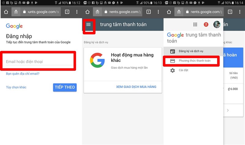 Chọn phương thức thanh toán Chọn phương thức thanh toán