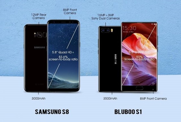 Bluboo S1 vs Galaxy S8 Bluboo S1 vs Galaxy S8