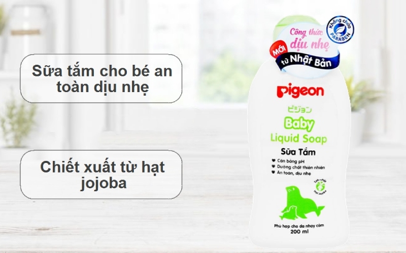 Sữa tắm em bé Pigeon Liquid Soap chiết xuất Jojoba