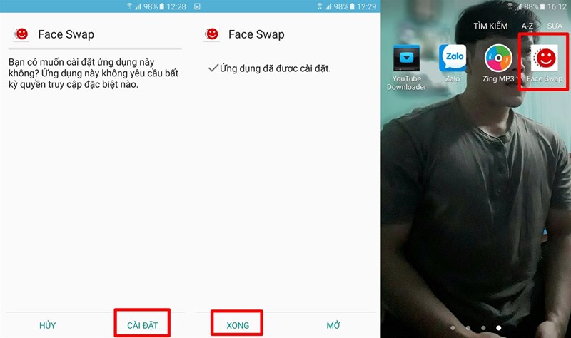 Cài đặt hoàn tất Face Swap