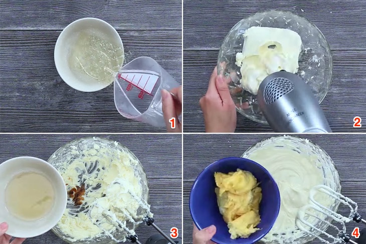 Bước 2 Trộn bột Cheesecake sầu riêng
