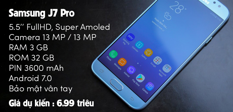 Samsung J7 Pro ra mắt với loạt nâng cấp hấp dẫn, giá 7 triệu