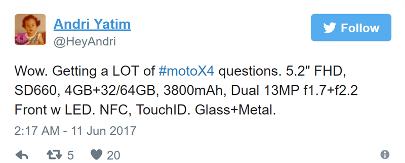 Cấu hình Moto X4 Cấu hình Moto X4